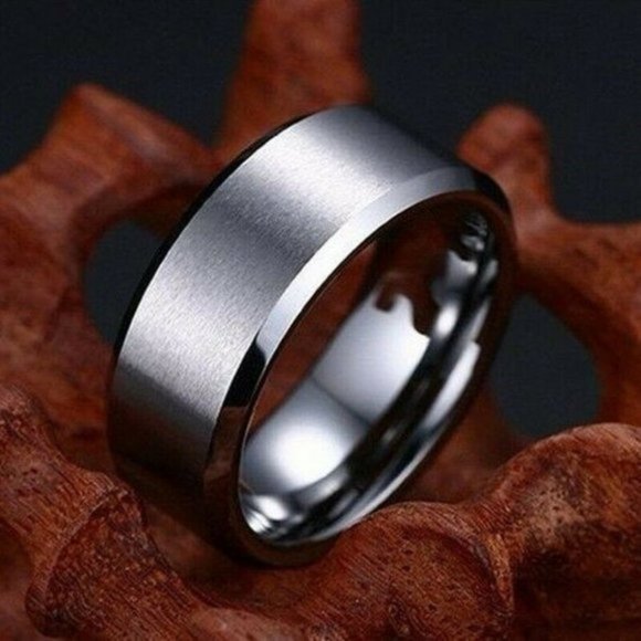 Beautiful Men's Titanium Stainless Steel Silver Band